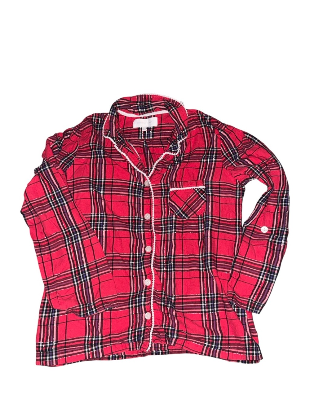 Woman’s Red Plaid Button and PJ Bottoms Victoria Secert